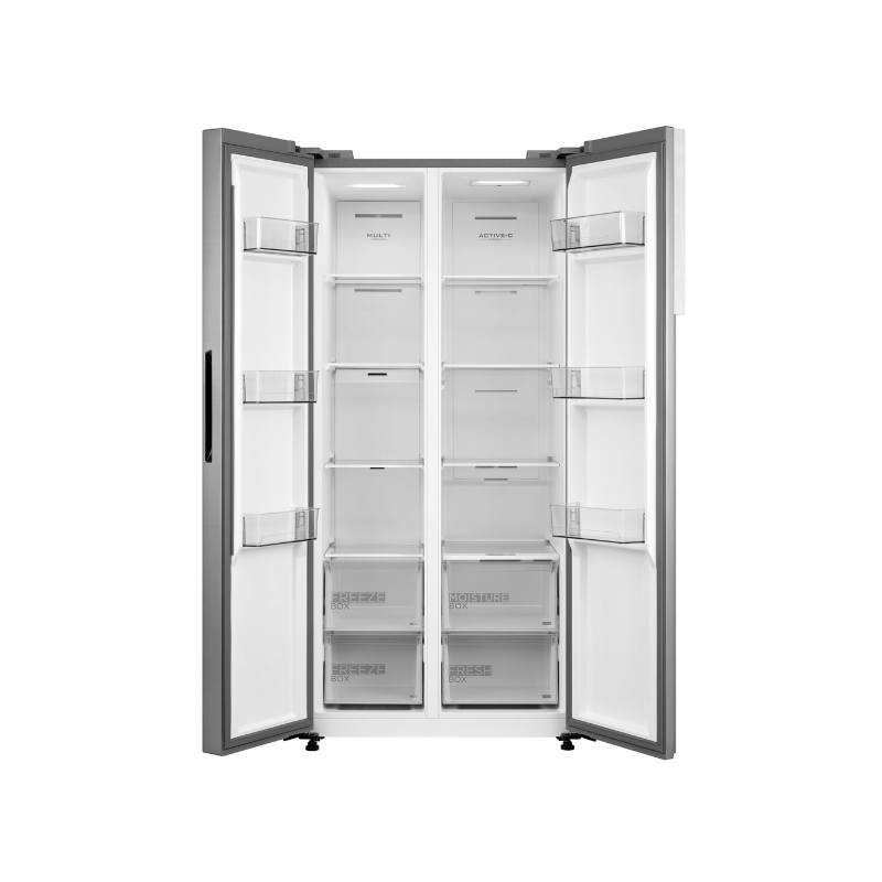 Midea American Style Side-By-Side Fridge Freezer (Inox Grey)