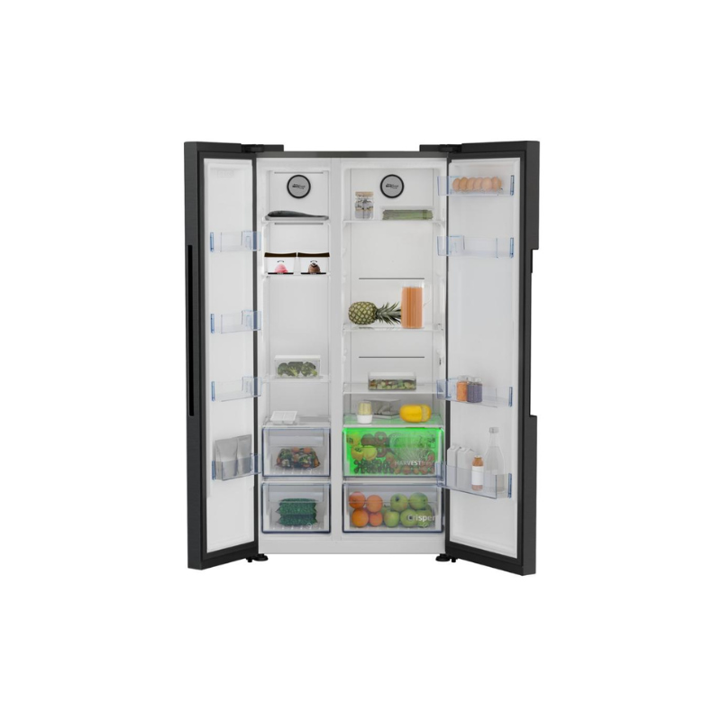 Beko American Style Fridge Freezer in Dark Inox ASL1442VPZ