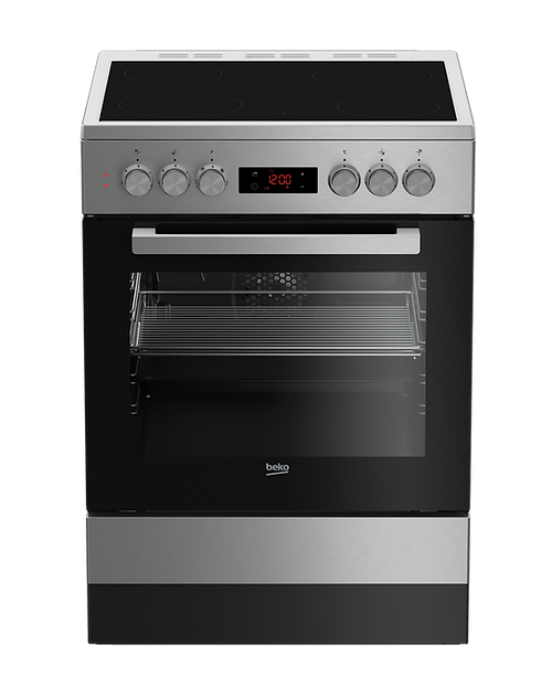 Beko Vitroceramic Cooker 60cm Stainless Steel FSE67300XCS