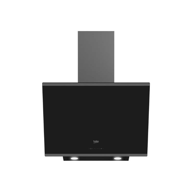 Beko Black Glass Inclined Hood 60cm Stainless Steel Trim HCA63640B