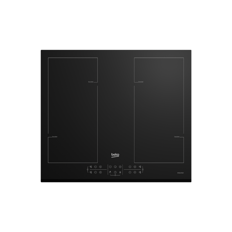 Beko Built-In Hob 4 Zone Induction 60cm Black Glass HII64206F2MT