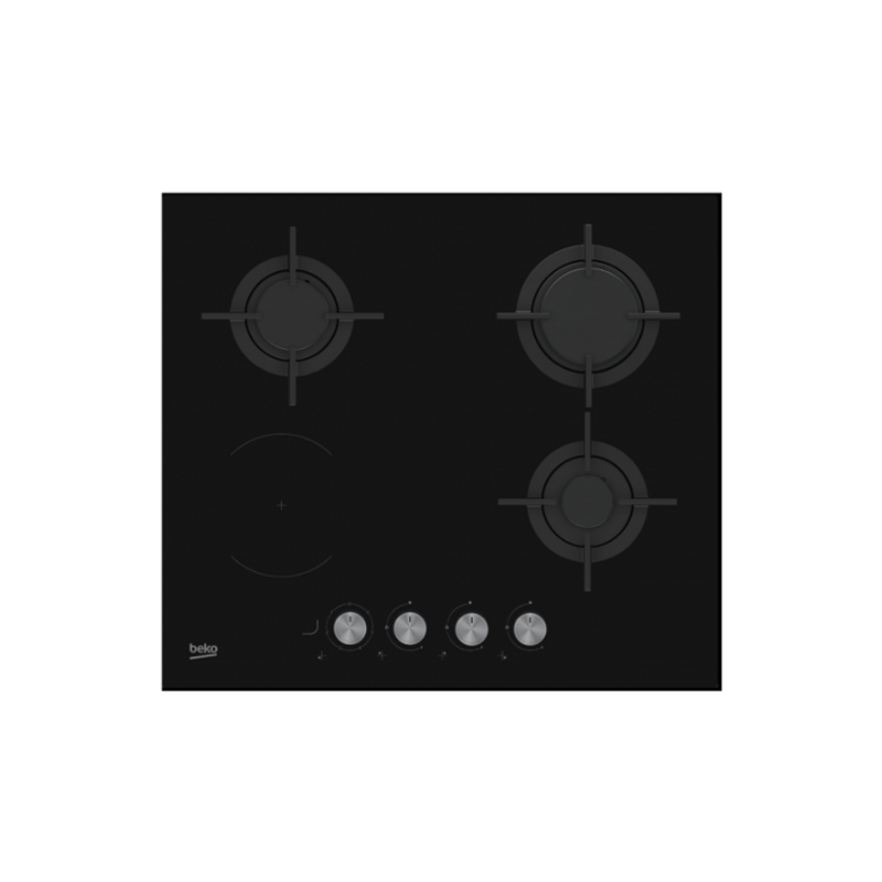 Beko Built-In Dual Fuel Hob 3 Zones 60cm Black HILM64222SV