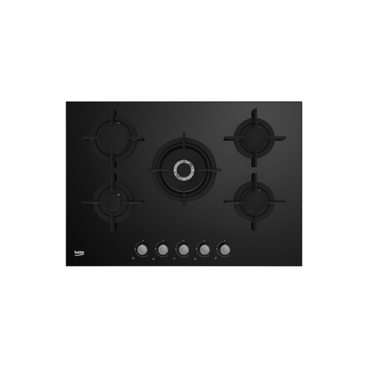 Beko Built-in Gas Hob 5 Burners 75cm Black Glass HILW75222SL
