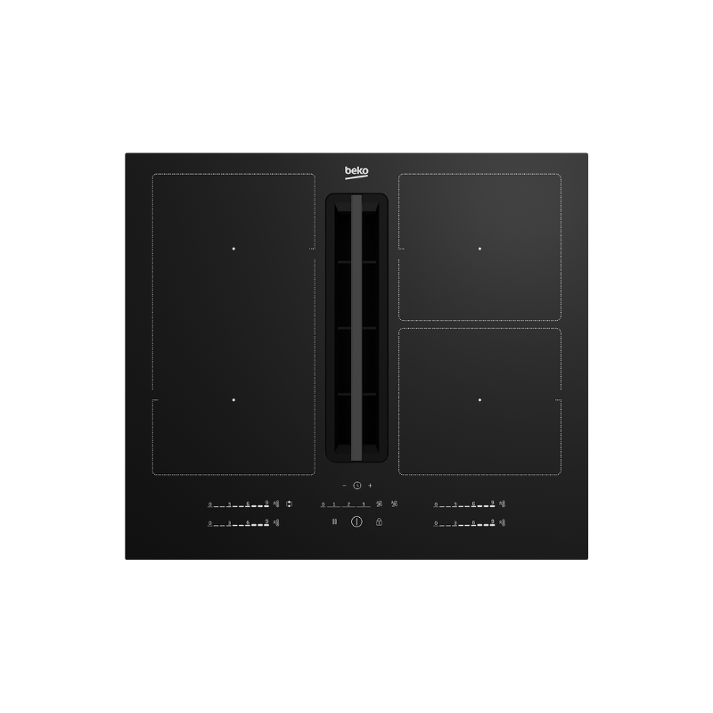 Beko Built-In Hob in Hood Induction 4 Zones 60cm Black HIXI64700UF