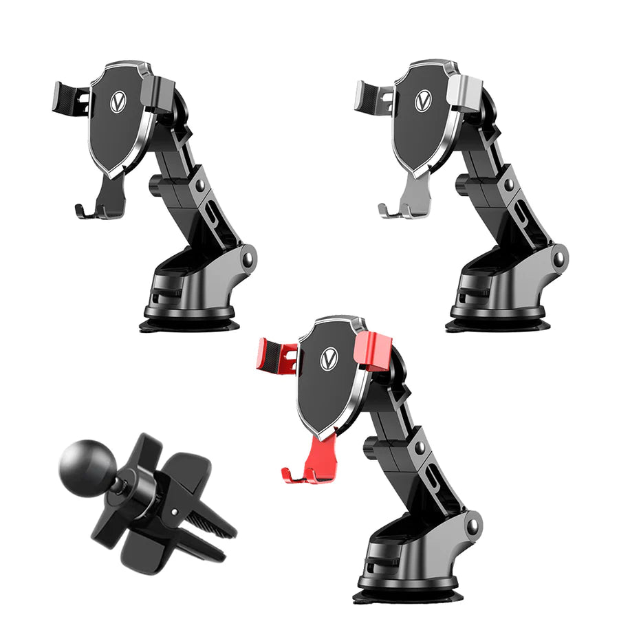 Car Phone Holder | Mechanical Gear | Gravity Automatic Lock | 360 Degree Rotation