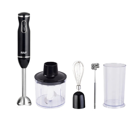 RAF 5in1 Hand Blender Set with Chopper, Mixer and More | 600ml Blender Jar