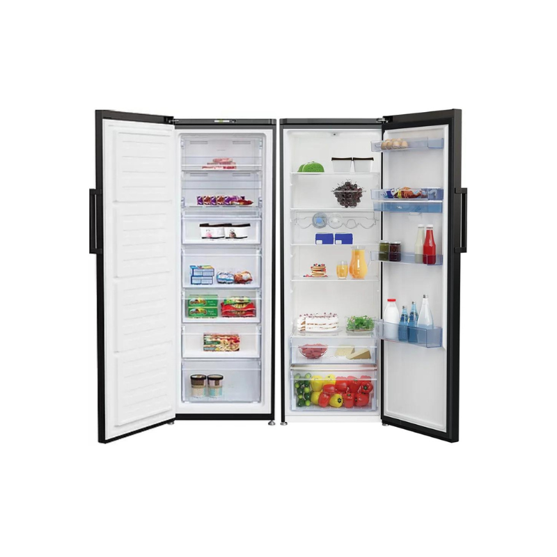 Beko Larder Fridge & Freezer Set No Frost Black 171cm FFP3671B & LSP3671DB